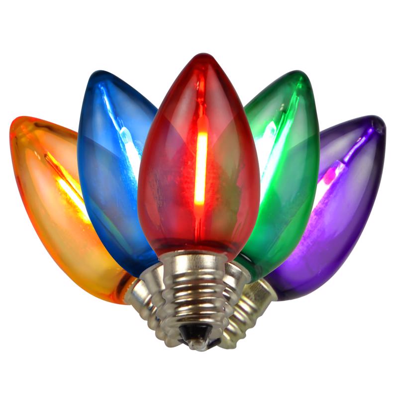 HOLIDAY BRIGHT LIGHTS - Holiday Bright Lights LED C7 Multicolored 25 ct Replacement Christmas Light Bulbs [BU25FLDSC7-TMUA]