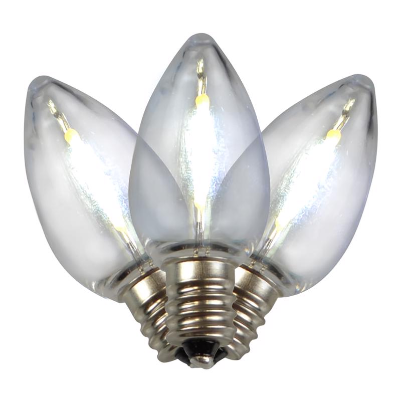 HOLIDAY BRIGHT LIGHTS - Holiday Bright Lights LED C7 Pure White 25 ct Replacement Christmas Light Bulbs [BU25FLDSC7-TPWA]