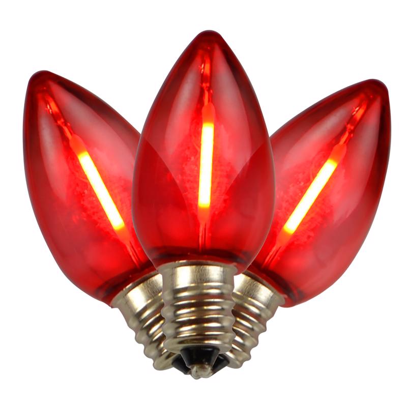 HOLIDAY BRIGHT LIGHTS - Holiday Bright Lights LED C7 Red 25 ct Replacement Christmas Light Bulbs [BU25FLDSC7-TRDA]