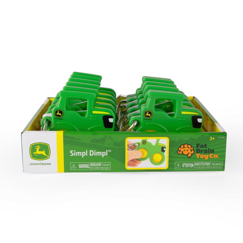 FAT BRAIN - Fat Brain John Deere Simpl Dimpl Tractor Plastic/Silicone Green/Yellow - Case of 12