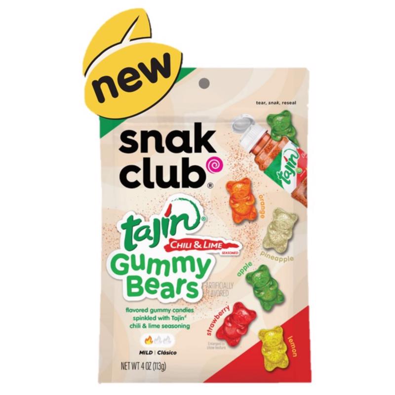 SNAK CLUB - Snak Club Tajin Chili and Lime Gummi Candy 4 oz Bagged - Case of 6