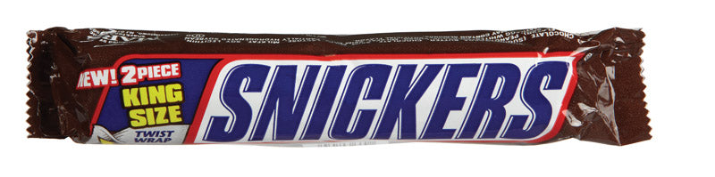 SNICKERS - Snickers King Size Milk Chocolate, Peanuts, Caramel, Nougat Candy Bar 3.29 oz - Case of 24