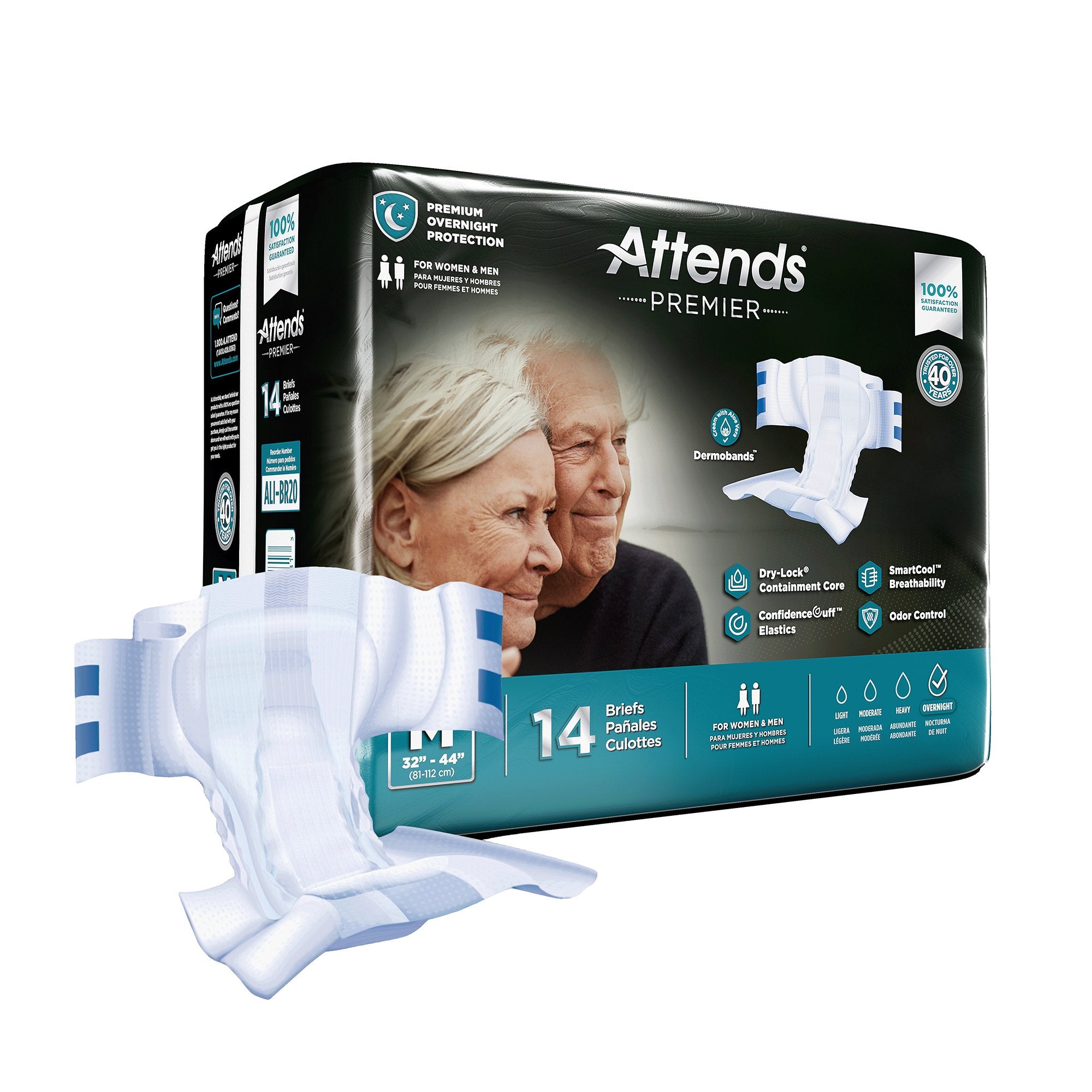Attends Healthcare Products - Unisex Adult Incontinence Brief Attends® Premier Medium Disposable Heavy Absorbency [14/BG]