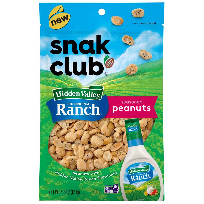 SNAK CLUB - Snak Club Hidden Valley Ranch Peanuts 4.5 oz Bagged - Case of 6