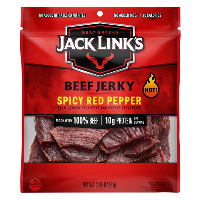 JACK LINKS - Jack Links Spicy Red Pepper Beef Jerky 2.85 oz Bagged - Case of 12
