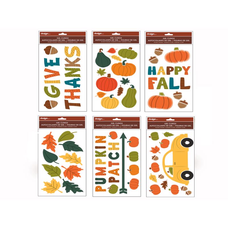 IMPACT INNOVATIONS - Impact Innovations 12 in. Harvest Gel Clings Window Decor - Case of 24