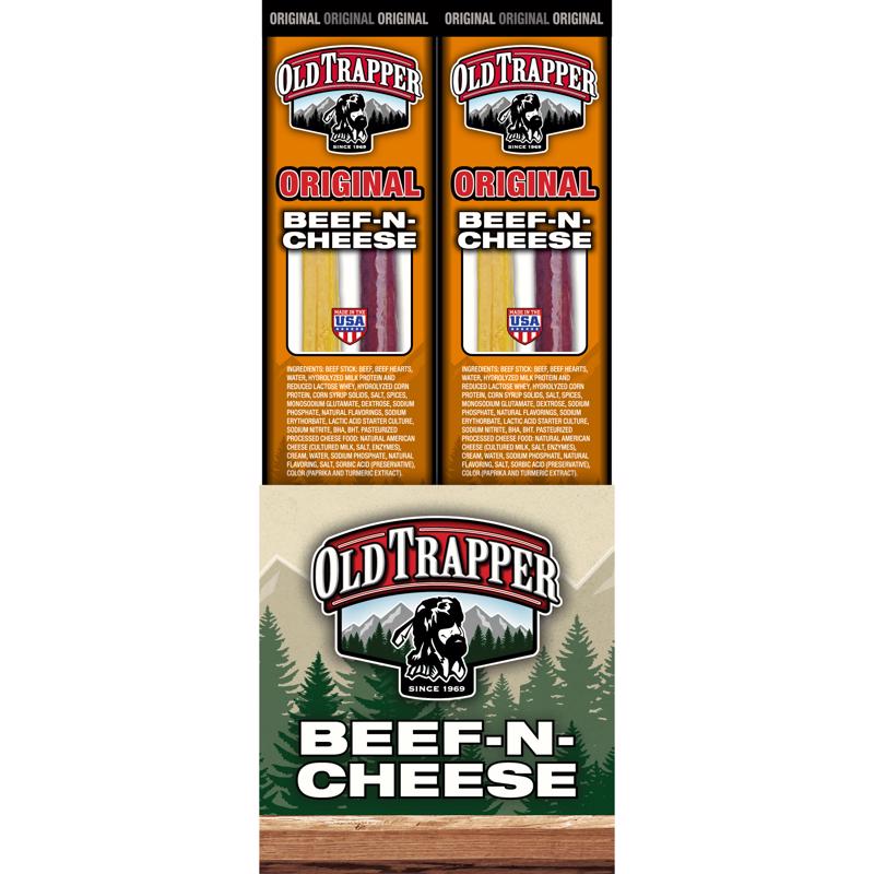 OLD TRAPPER - Old Trapper Original Beef Stick and Cheese 1.3 oz Boxed - Case of 14