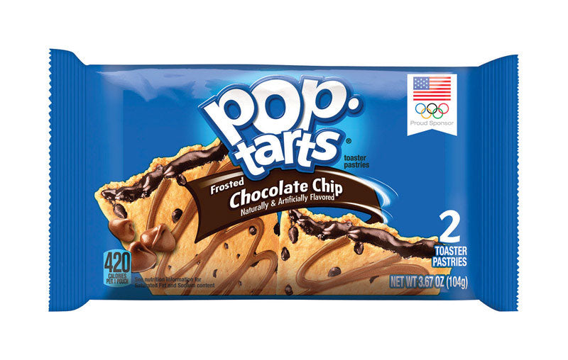 POP-TARTS - Pop-Tarts Chocolate Chip Toaster Pastries 3.67 oz Pouch - Case of 6
