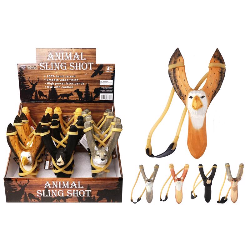 DIAMOND VISIONS - Diamond Visions Animal Sling Shot Wood Assorted - Case of 12