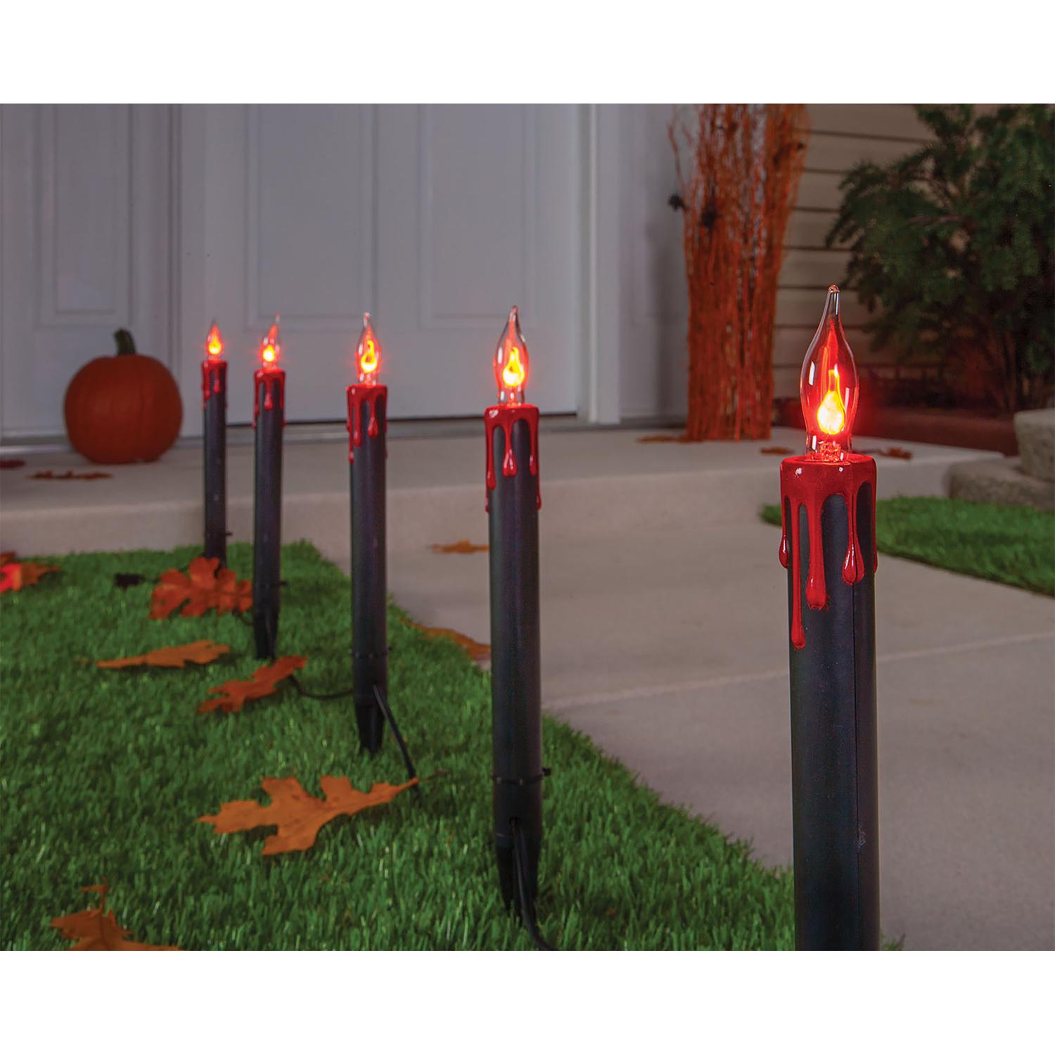 Celebrations 5 ct LED Black Candles with Blood Dripping Pathway Decor - Case of 12