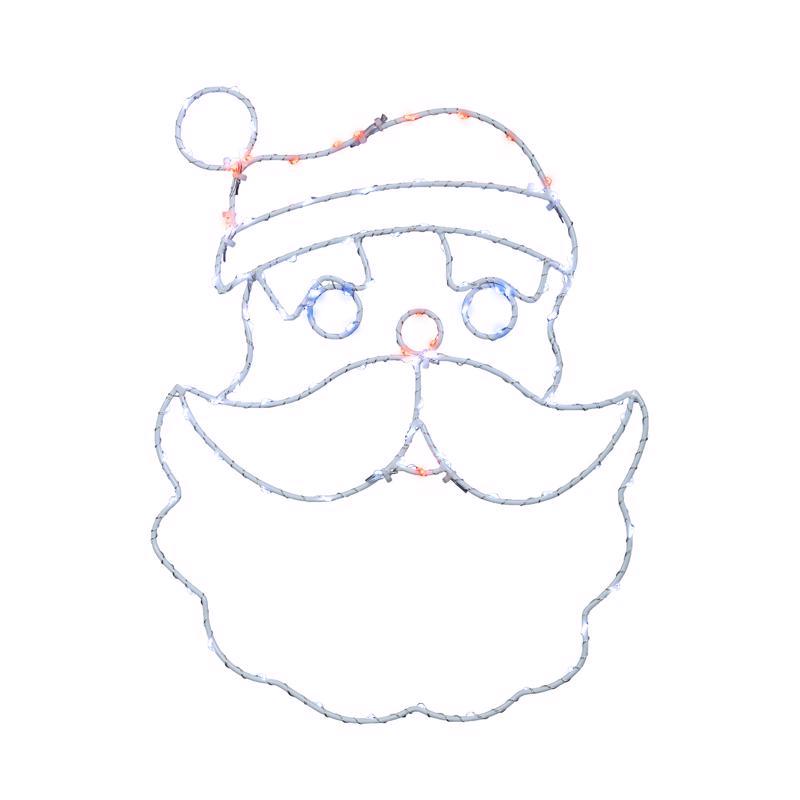 CELEBRATIONS - Celebrations LED Red/White Santa Head Silhouette 15 in. Hanging Decor