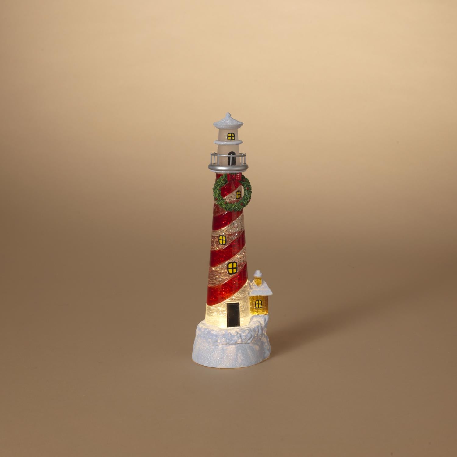 Gerson Multicolored Lighted Spinning Water Globe Lighthouse Table Decor 12 in. - Case of 6