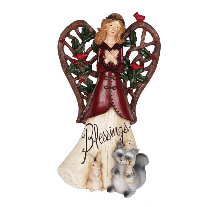 ALPINE - Alpine Multicolored Blessing Angel Table Decor 16 in.