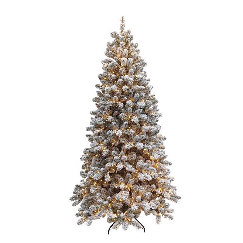 HOLIDAY BRIGHT LIGHTS - Holiday Bright Lights 1-2 Tree 7 ft. Full LED 450 ct Flock King Pine Color Changing Christmas Tree