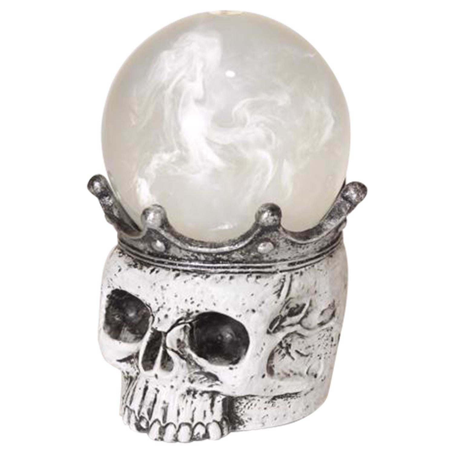 Gerson 8 in. Lighted Spinning Smoky Water Globe Skull Halloween Decor - Case of 6