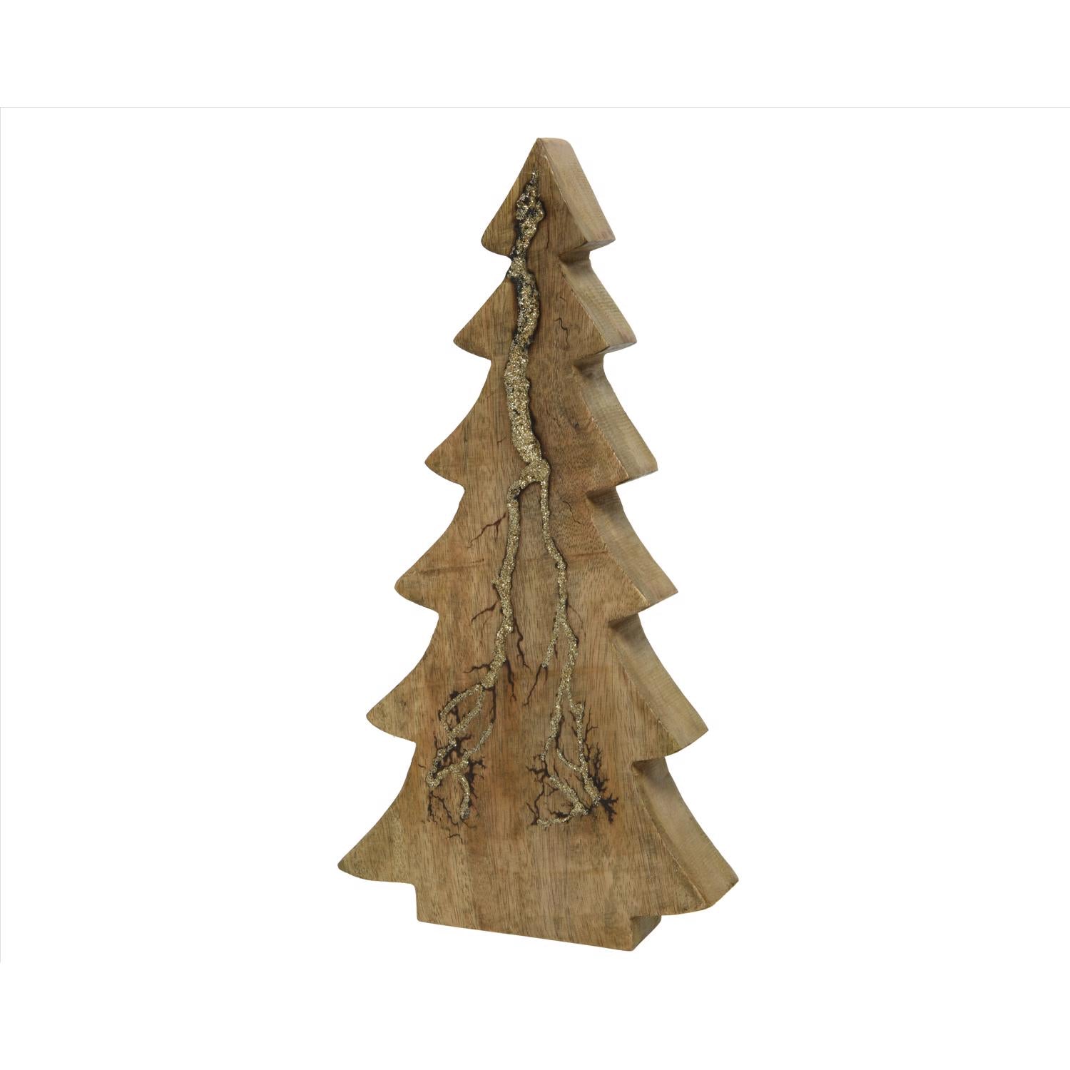 Decoris Natural/ gold Mangowood Tree Table Decor 11.4 in. - Case of 10