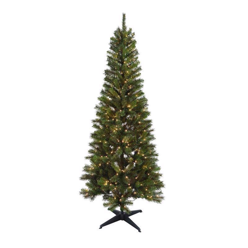 HOLIDAY BRIGHT LIGHTS - Holiday Bright Lights 1-2 Tree 7 ft. Pencil LED 500 ct Highland Spruce Color Changing Christmas Tree