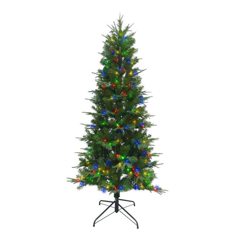 HOLIDAY BRIGHT LIGHTS - Holiday Bright Lights 1-2 Tree 7 ft. Full LED 350 ct Hudson Fraser Fir Color Changing Christmas Tree