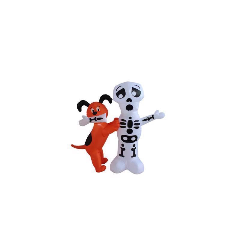 A HOLIDAY COMPANY - A Holiday Company 4 ft. Prelit Puppy with Skeleton Inflatable