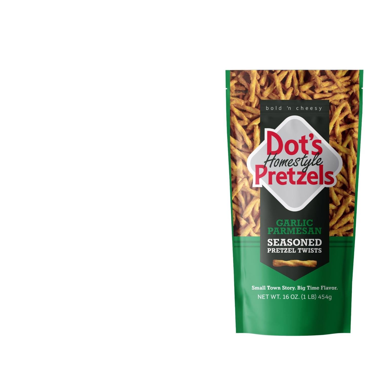 Dot's Homestyle Garlic Parmesan Pretzels 16 oz Bagged - Case of 10