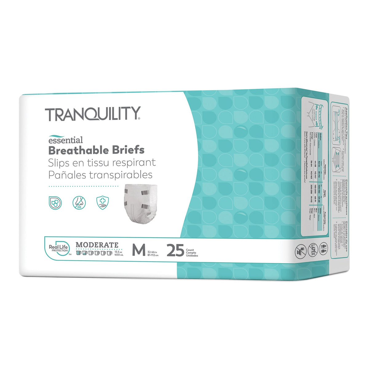 Principle Business Enterprises - Unisex Adult Incontinence Brief Tranquility® Essential Medium Disposable Moderate Absorbency [25/BG]