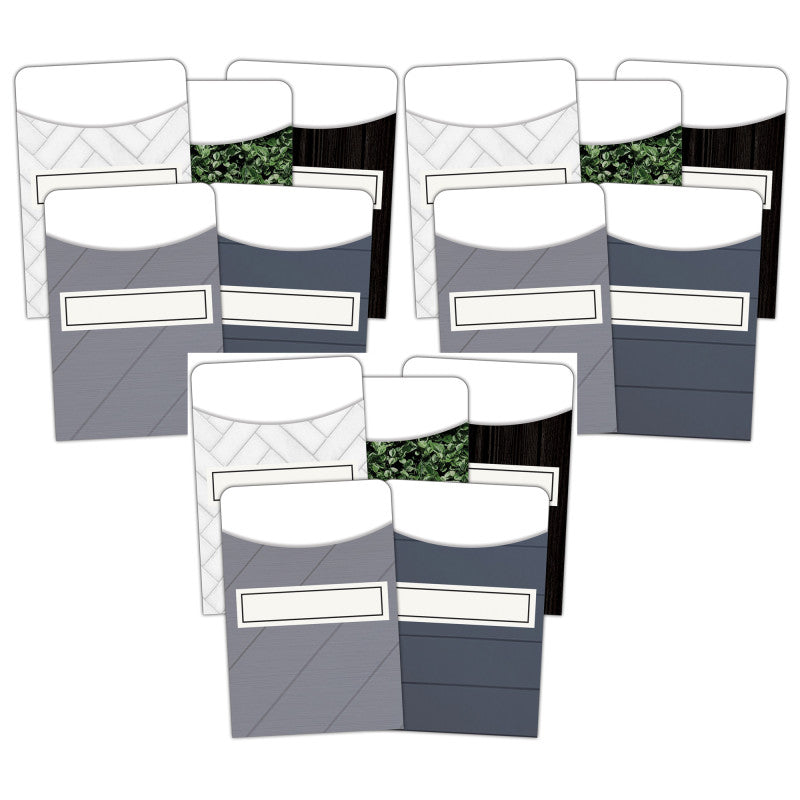 TEACHER CREATED RESOURCES - Modern Farmhouse Library Pockets - Multi-Pack, 35 Per Pack, 3 Packs