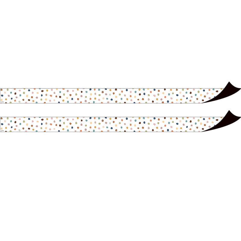 TEACHER CREATED RESOURCES - Everyone is Welcome Painted Dots Magnetic Border, 24 Feet Per Pack, 2 Packs