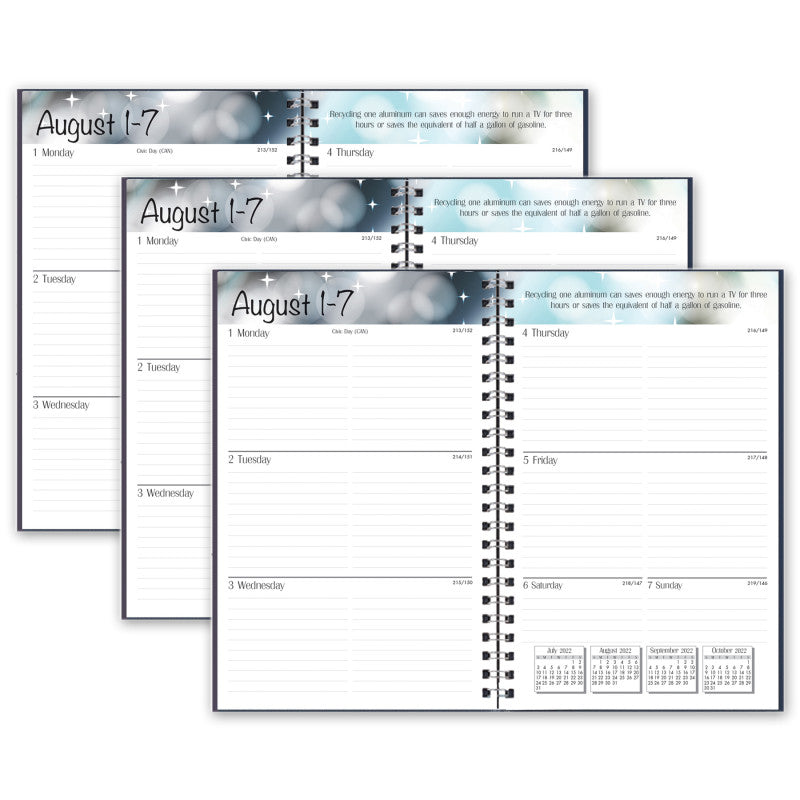 HOUSE OF DOOLITTLE - Academic Weekly Assignment Book, Black, Pack of 3