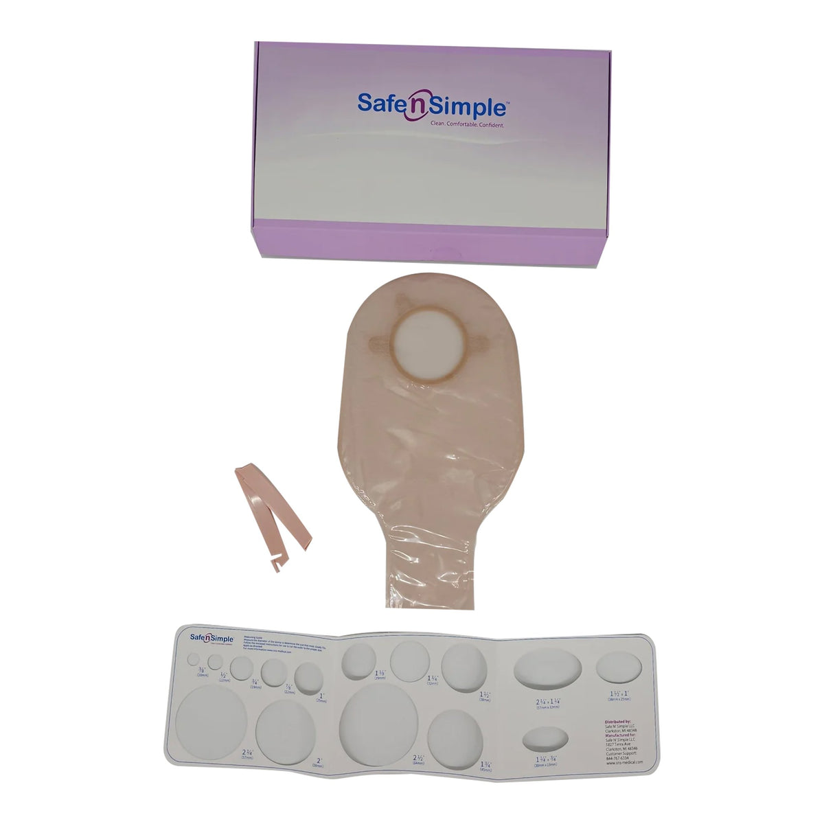 Safe N Simple - Ostomy Pouch Safe n Simple™ Two-Piece System 12 Inch Length Without Barrier Drainable [10/BX] (1242504_BX)