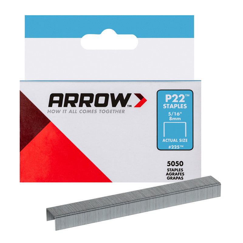 ARROW FASTENER - Arrow P22 7/16 in. W X 5/16 in. L 24 Ga. Medium Crown Staples 5050 pk