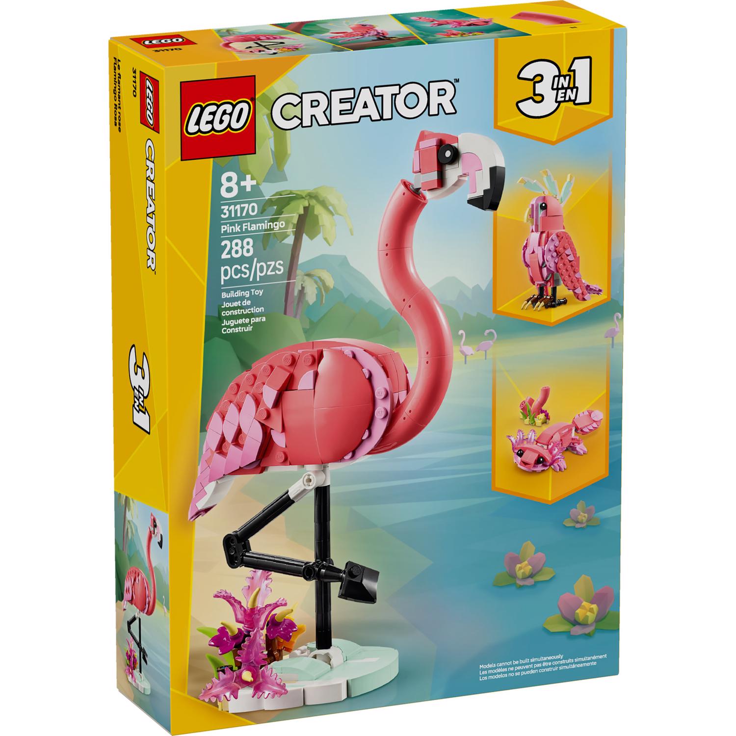 LEGO Creator Wild Animal Pink Flamingo Building Toy Multi 288 pc