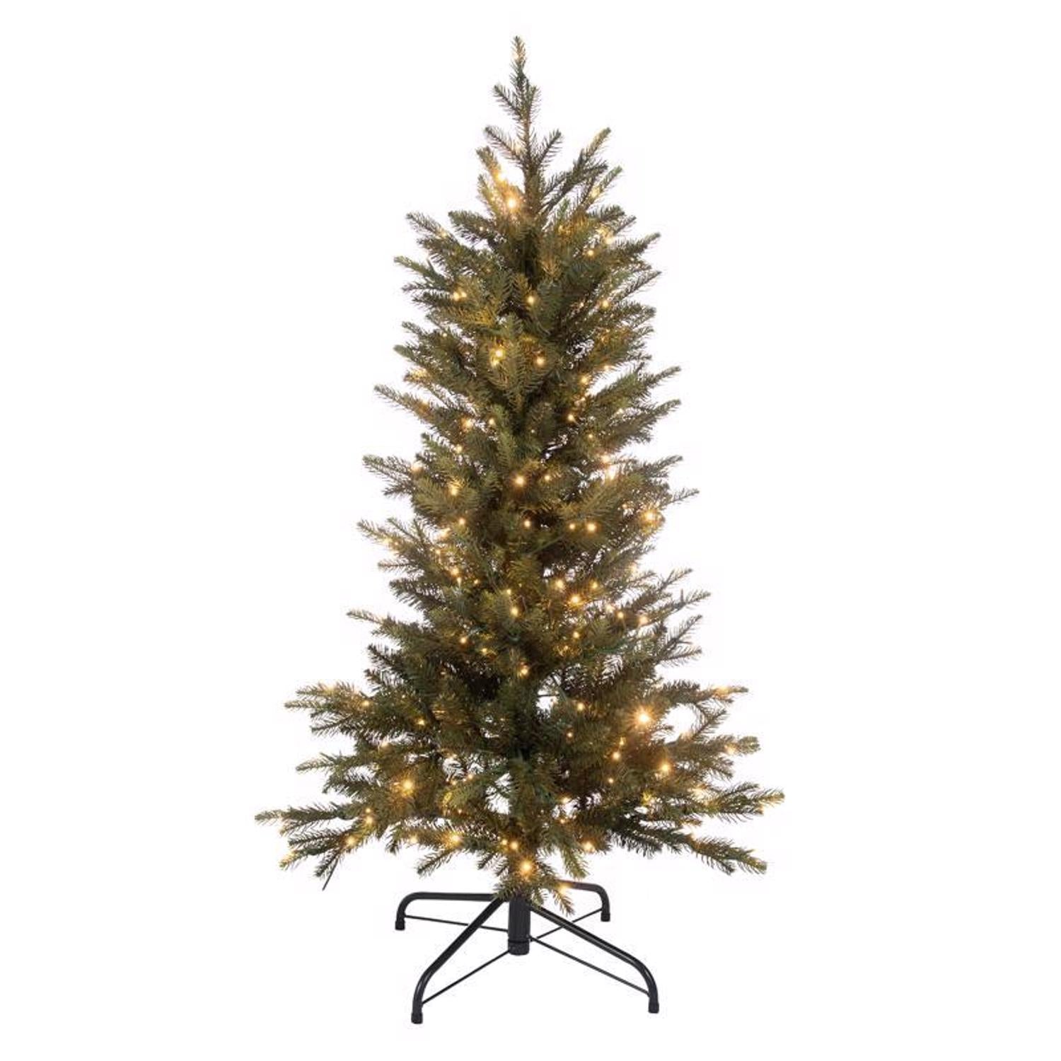 Holiday Bright Lights 4 ft. Slim LED 250 ct Emerald Pine Sparkle Color Changing Christmas Tree
