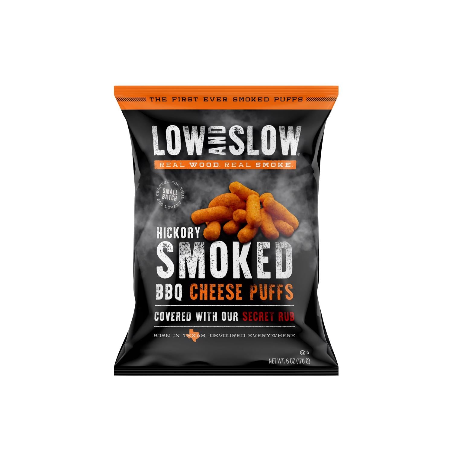 Low and Slow Hickory Smoked BBQ Cheese Puffs 6 oz Bagged - Case of 6