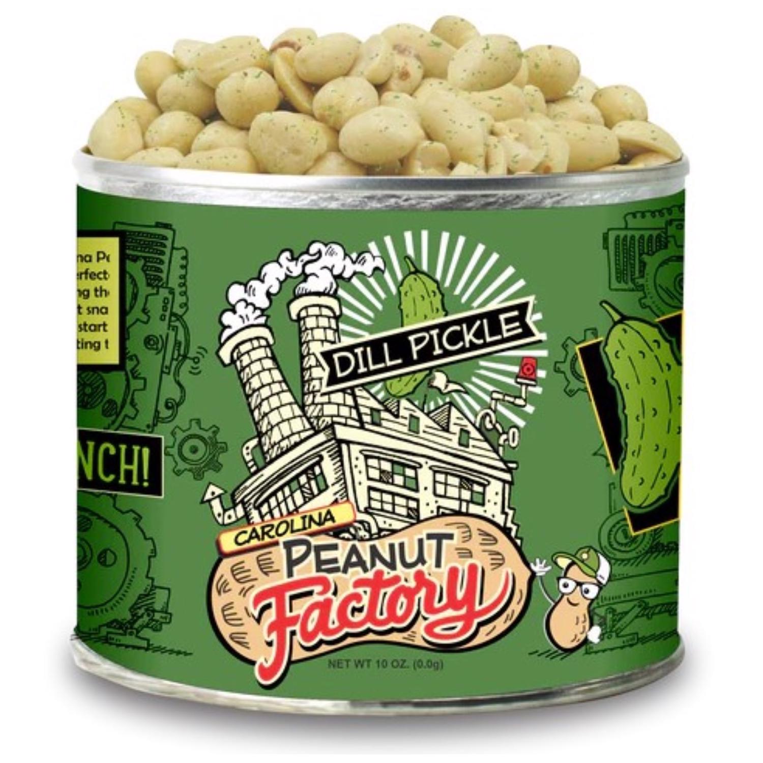 1 in 6 Snacks Carolina Peanut Factory Dill Pickle Peanuts 10 oz Can - Case of 6