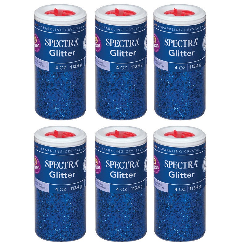 SPECTRA - Glitter, Blue, 4 oz. Per Jar, 6 Jars