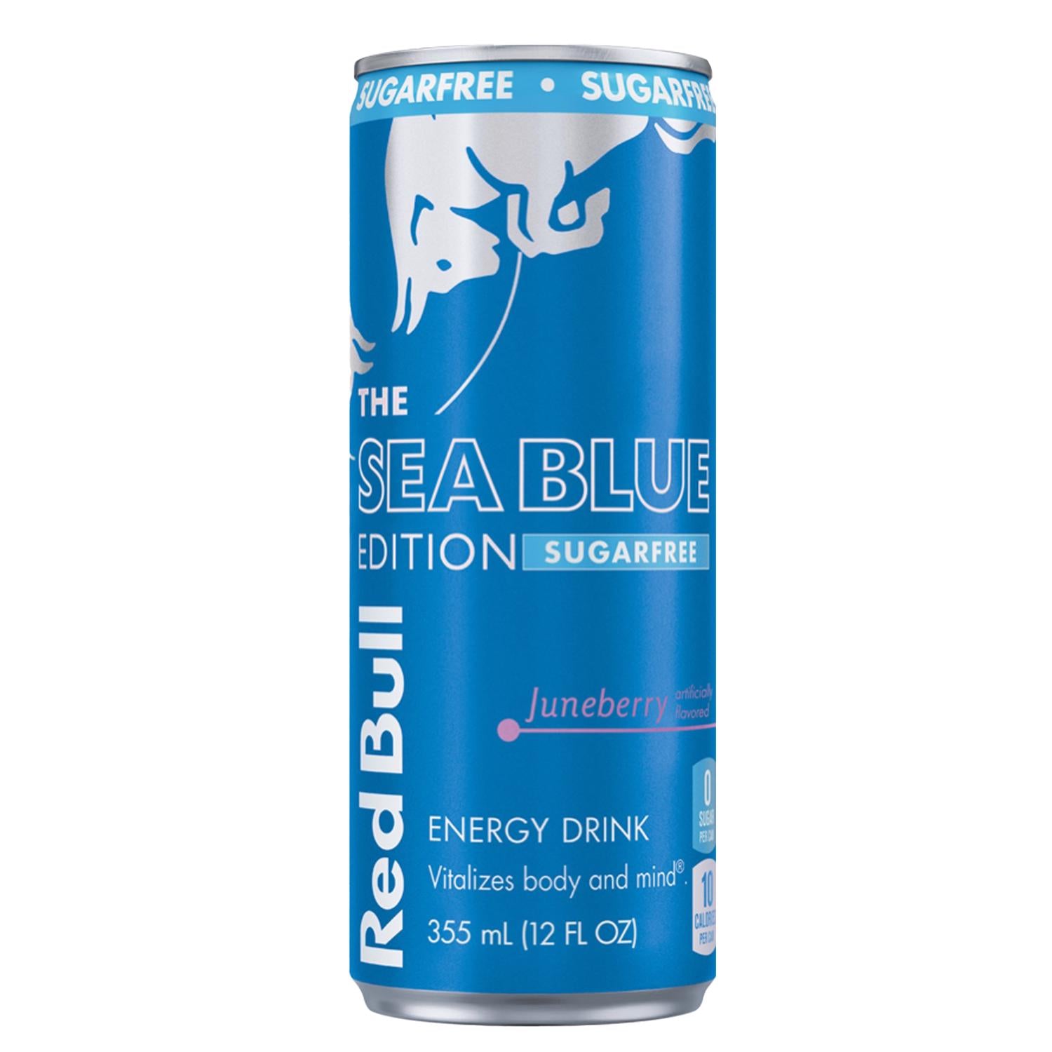 Red Bull Sea Blue Edition Sugar Free Juneberry Energy Drink 12 oz - Case of 24