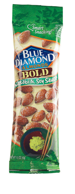 BLUE DIAMOND - Blue Diamond Bold Wasabi and Soy Sauce Almonds 1.5 oz Bagged - Case of 12