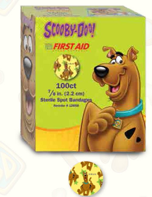 Dukal - Adhesive Spot Bandage American® White Cross 7/8 Inch Plastic Round Kid Design (Scooby Doo) Sterile [100/BX]