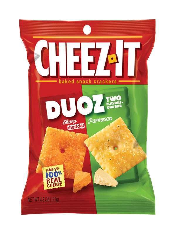 CHEEZ-IT - Cheez-It Duoz Sharp Cheddar/Parmesan Crackers 4.75 oz Pegged - Case of 6