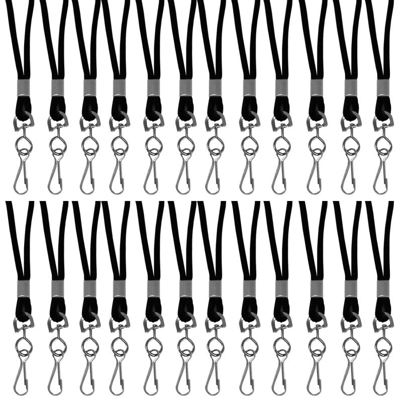 C-LINE - Standard Lanyard, Black, Swivel Hook, Pack of 24