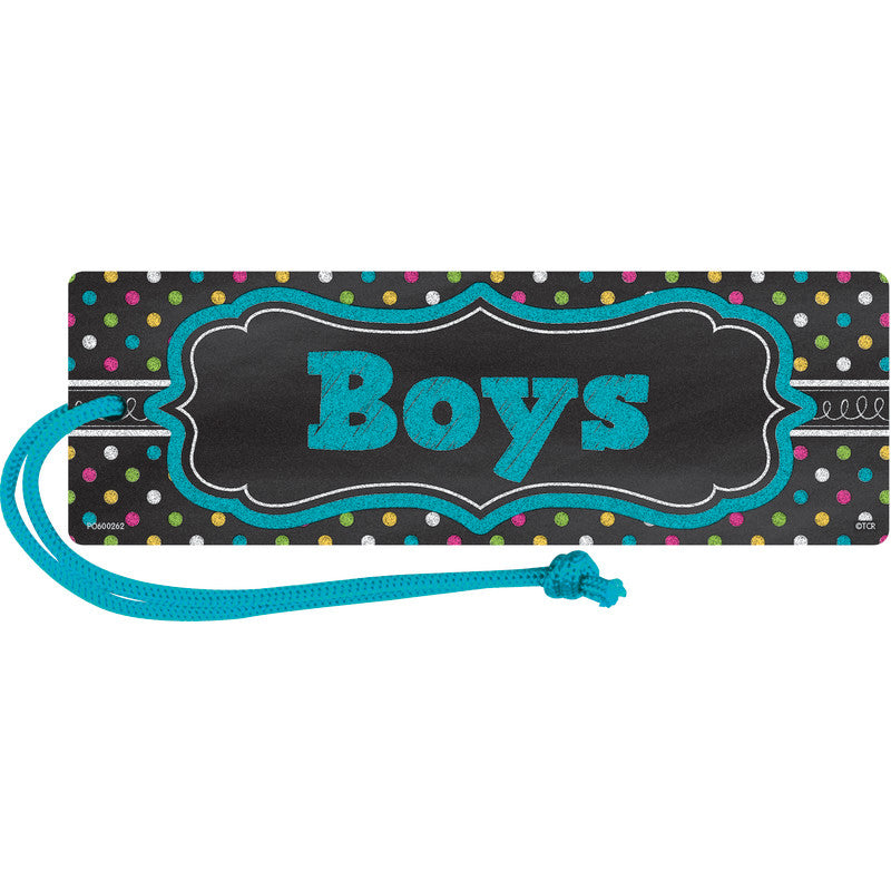 TEACHER CREATED RESOURCES - Chalkboard Brights Magnetic Boys Pass, Pack of 6