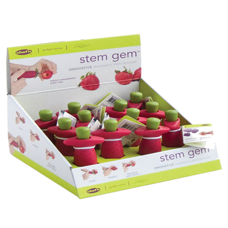 CHEF'N - Chef'n Stem Gem Red/Green Stainless Steel Strawberry Stem Remover - Case of 12