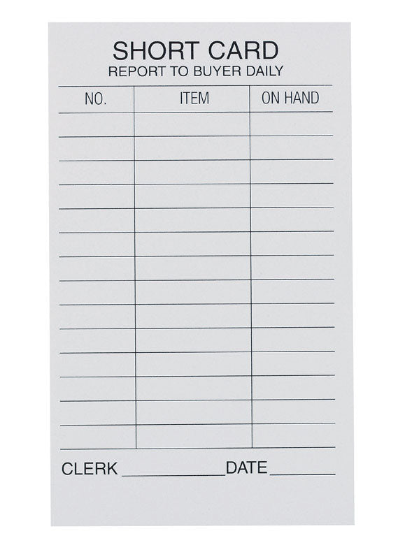 CENTURION, INC. - Short Card Pad 3 in. W X 5 in. H