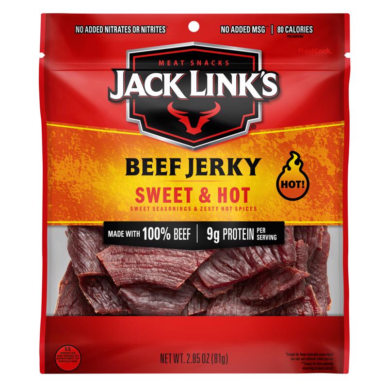 JACK LINK'S - Jack Link's Sweet & Hot Beef Jerky 2.85 oz Pegged - Case of 8