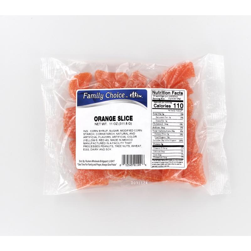 FAMILY CHOICE - Family Choice Orange Slices Gummi Candy 12 oz - Case of 12