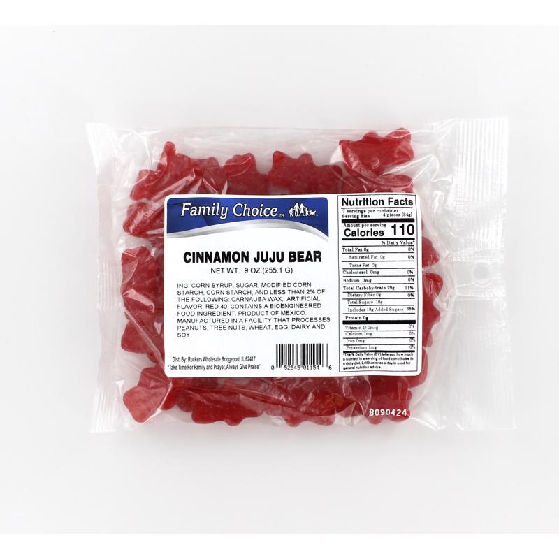 FAMILY CHOICE - Family Choice Cinnamon Ju Ju Bear Gummi Candy 10 oz - Case of 12