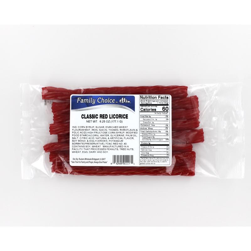 FAMILY CHOICE - Family Choice Red Licorice 6.25 oz - Case of 12