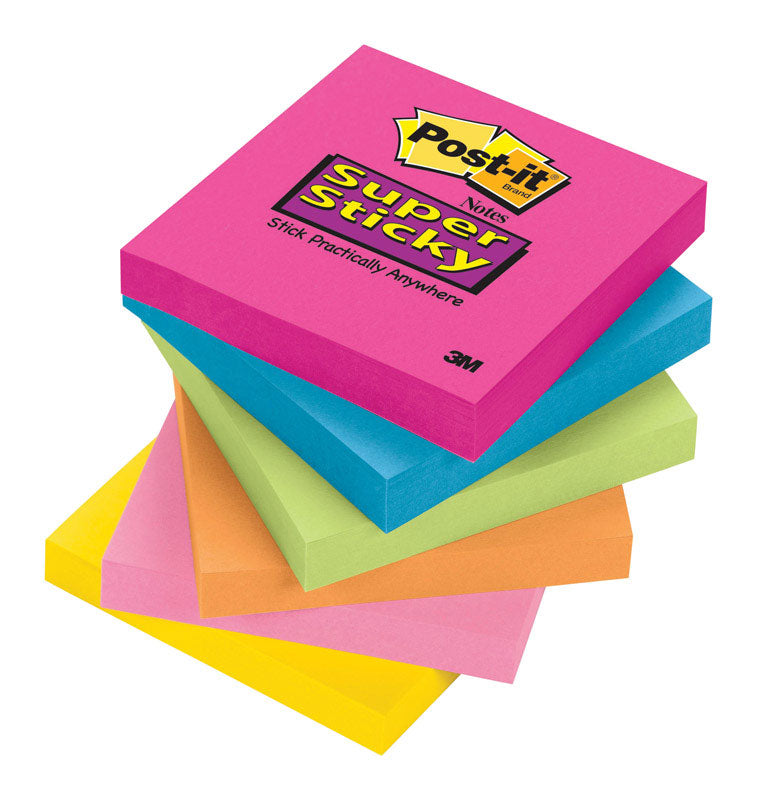 POST-IT - Post-It 3 in. W X 3 in. L Assorted Sticky Notes 1 pad