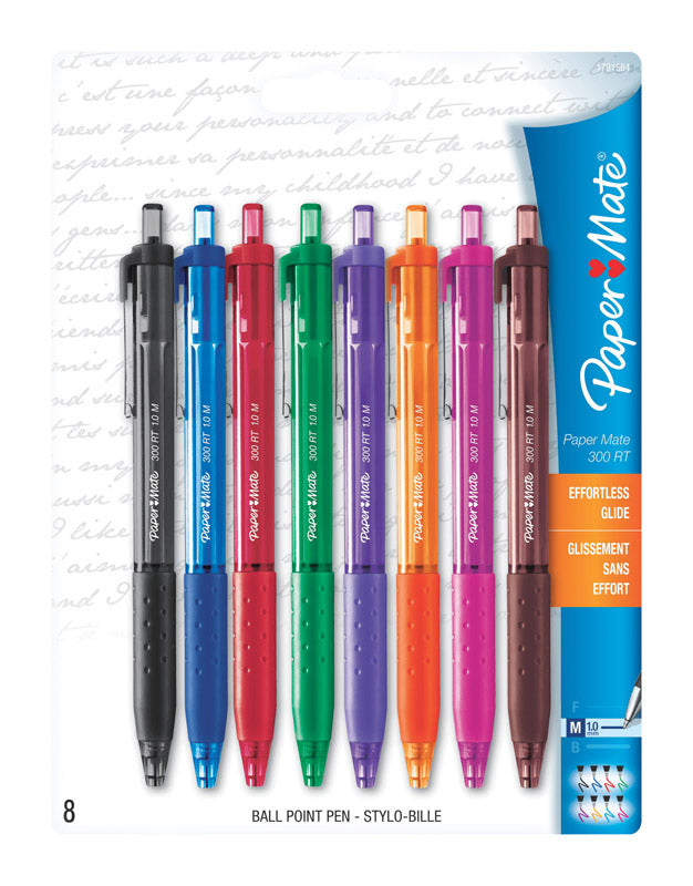 PAPER MATE - Paper Mate Inkjoy 300RT Assorted Retractable Ball Point Pen 8 pk - Case of 6