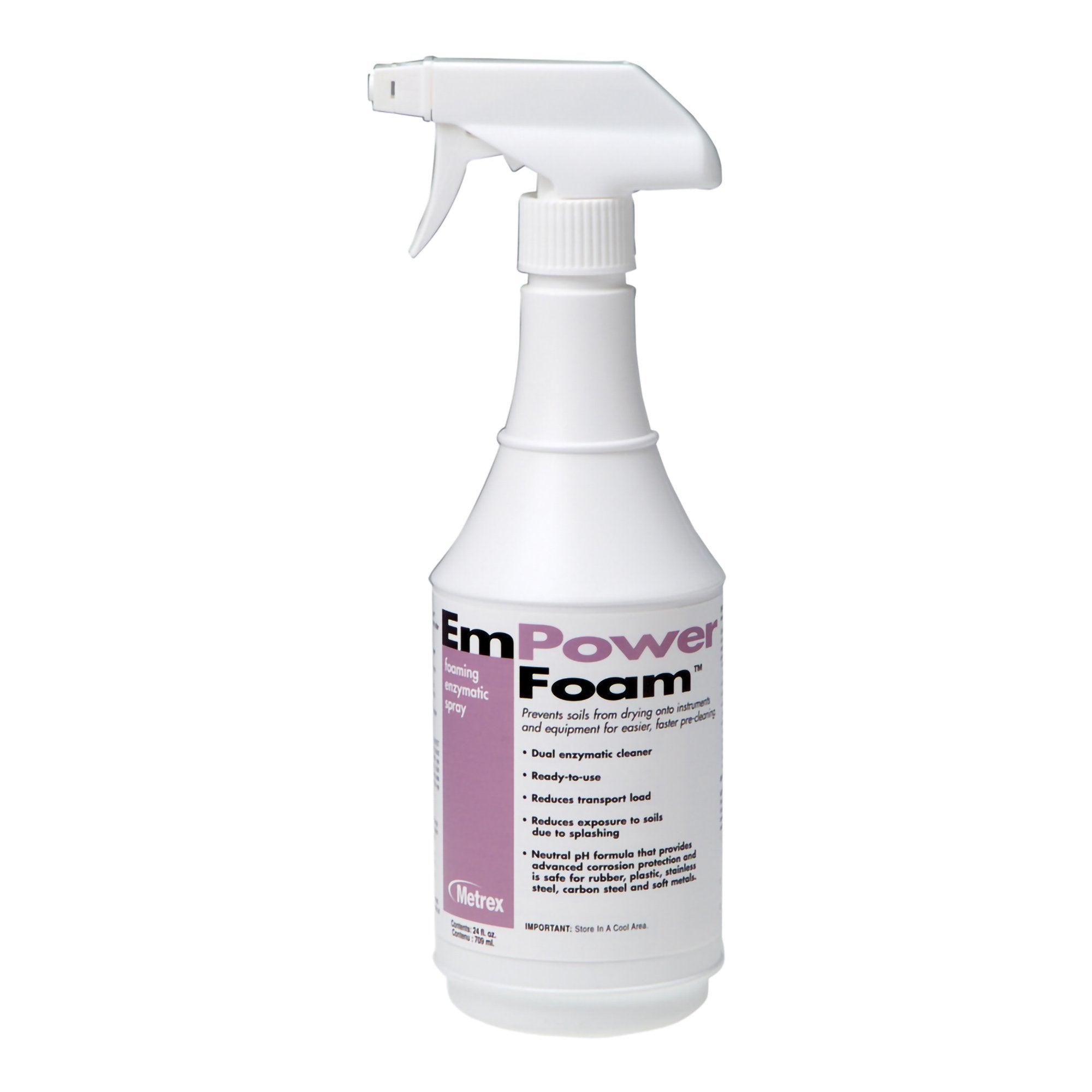 Metrex Research - Dual Enzymatic Instrument Detergent EmPower® Foam™ Foam RTU 24 oz. Spray Bottle Unscented [1/EA]